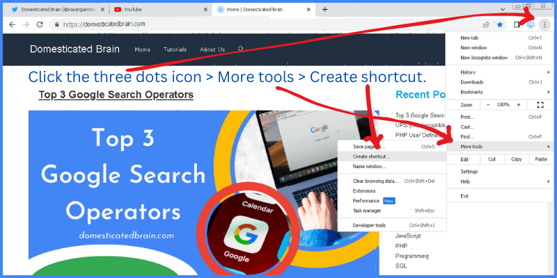 Create a Desktop Shortcut to a Web site in Chrome 01
